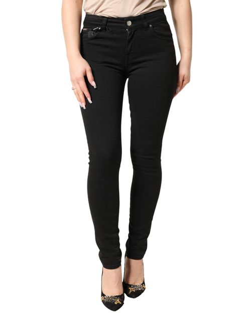 Cotton Stretch Skinny Denim Jeans — Black