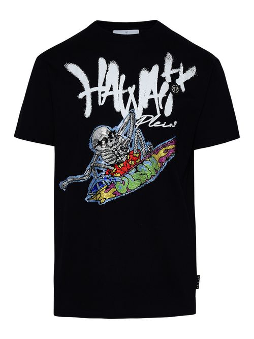 Black cotton T-shirt