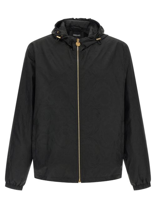 Nylon Shell Hooded Jacket — Black
