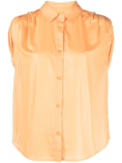 Shoulder roll-tab blouse - Orange