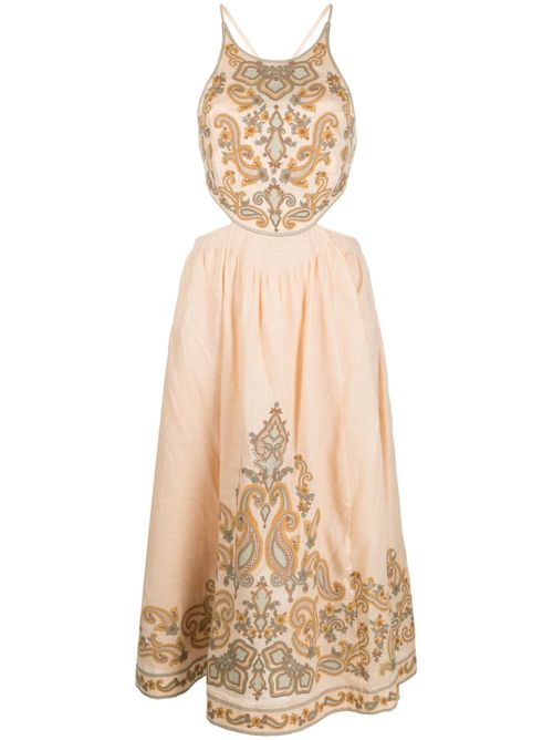 Devi halter tie midi dress - Orange