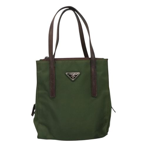 Prada Tessuto Khaki Synthetic Tote Bag Pre-Owned