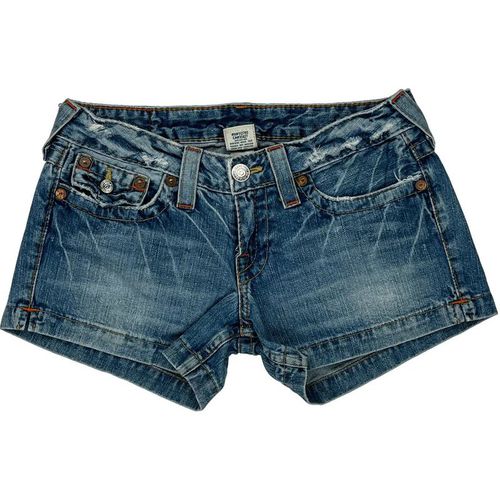True Religion Mini Denim Shorts - 28W Blue Deni