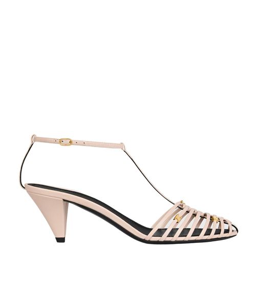 CAGE HEELED SANDAL IN GOATSKIN
