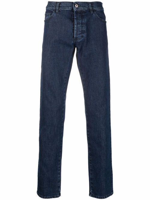 Tempera logo-print jeans - Blue