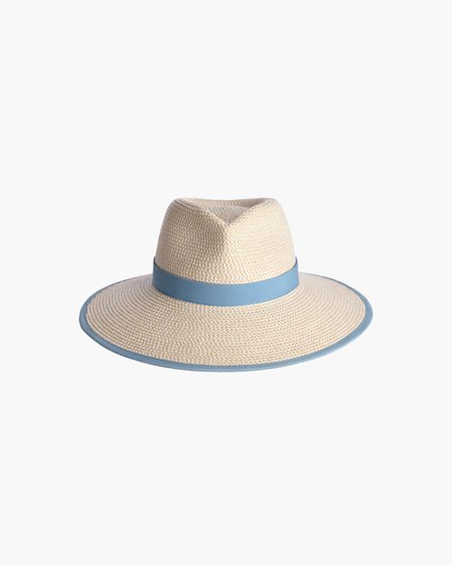 SunCrest Visor Fedora for Women - Blue Mix, 4 in Brim, UPF 50+ Protection