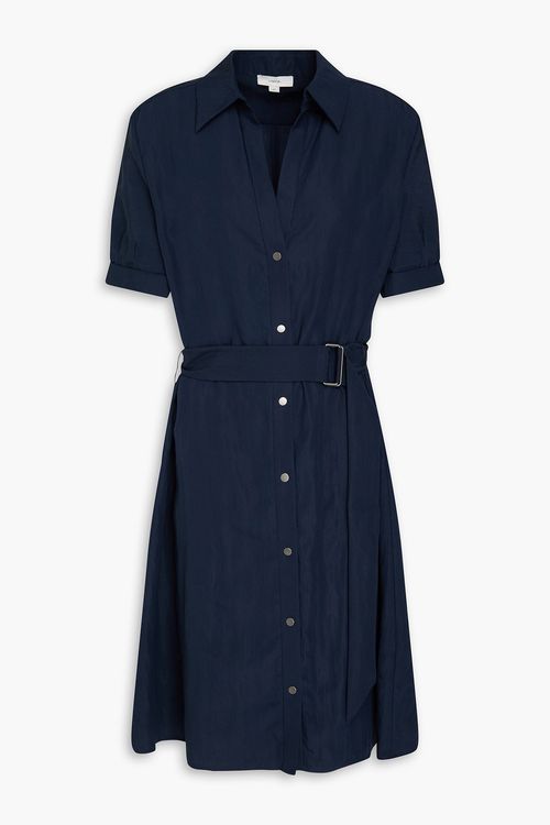 Belted TENCEL™ Lyocell-blend shirt dress - Blue - L