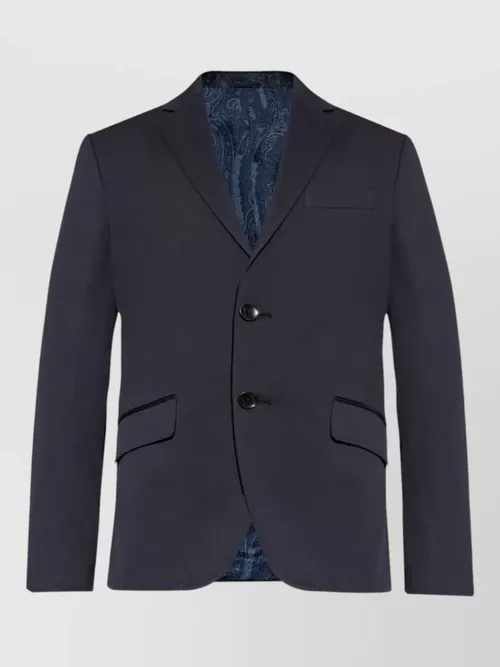 Etro - suit notch lapel flap pockets nylon silk