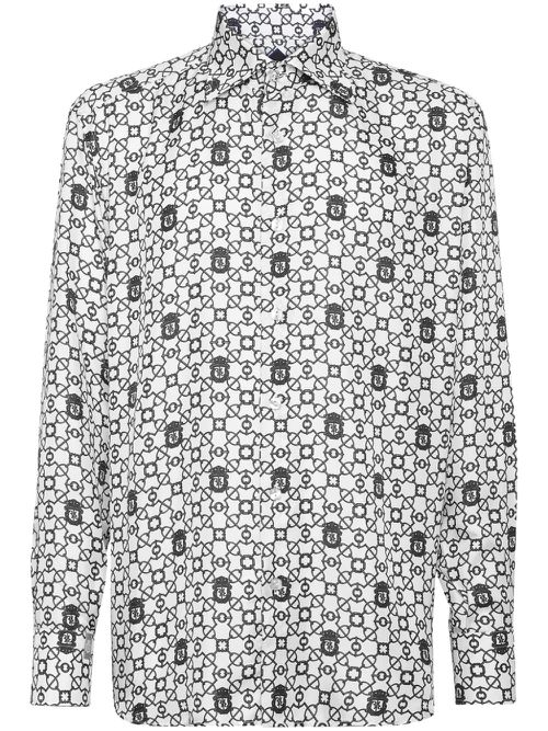 Monogram silk shirt - White