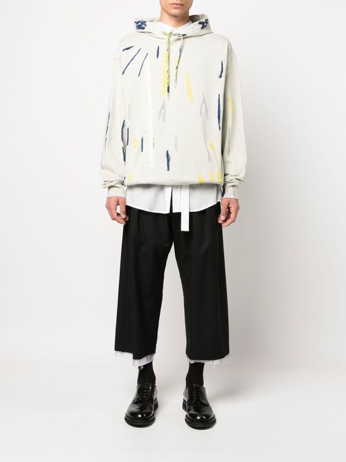 Tie-dye print cotton hoodie - Neutrals
