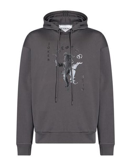 Man Sweatshirt Charcoal Size L Cotton