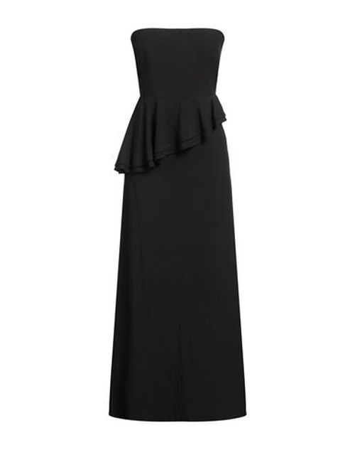 Woman Maxi dress Black Size 8 Viscose, Linen