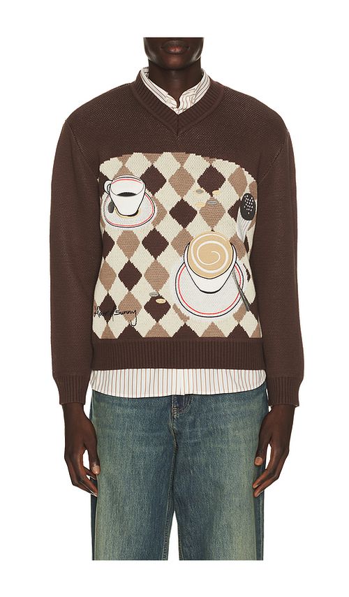 House of Sunny Daily Grind Knit Sweater in Brown. L. Also in M, S, XL/1X