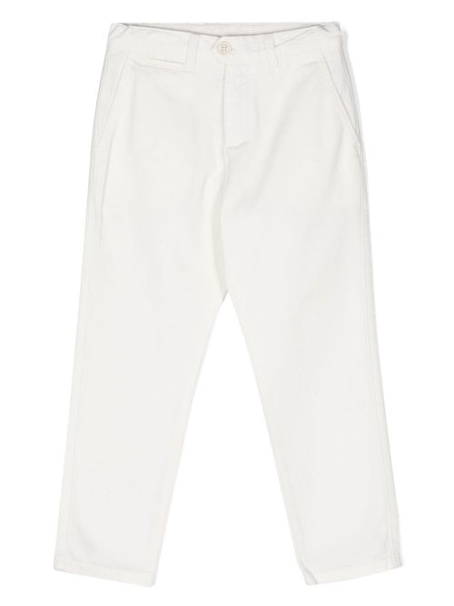 Mid-rise twill chino trousers - White