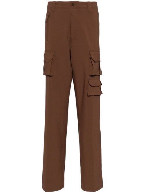 Multi-pocket straight leg trousers - Brown