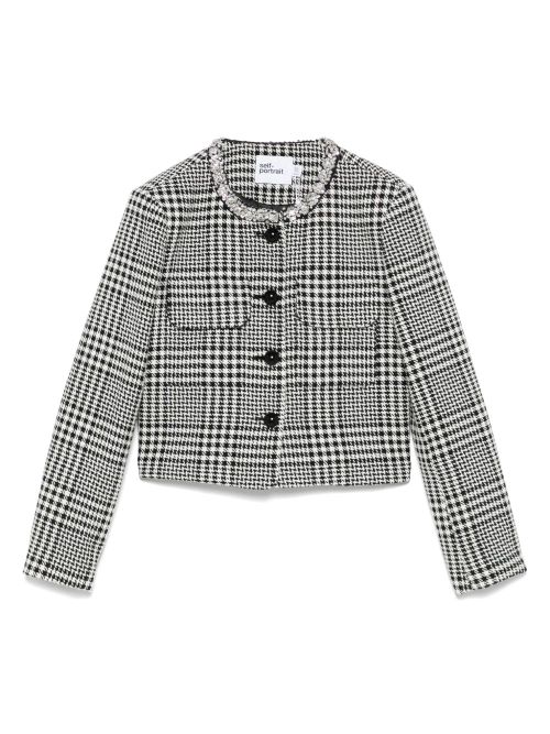 Houndstooth crop jacket