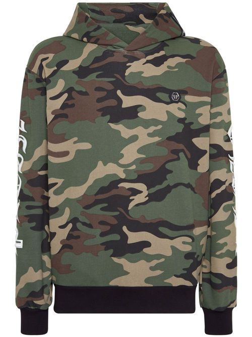 Gothic Plein camouflage-pattern hoodie - Green