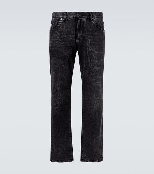 Mid-rise straight jeans