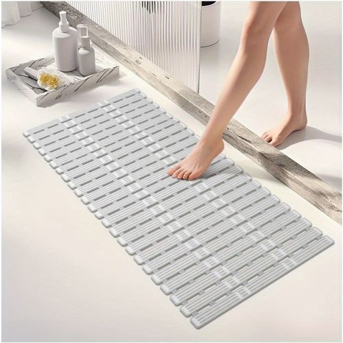 TEMU Elderly Bath Mat With Suction Cups - Non-slip Shower Mat, Beige/gray/white/black/gray-green//red-brown/black-brown/gray-gray/white-gray - -slip