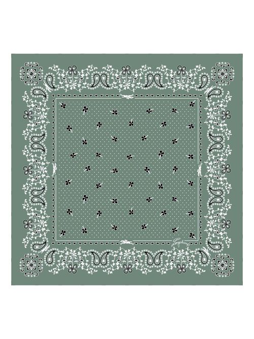 French Bandana silk scarf - Green
