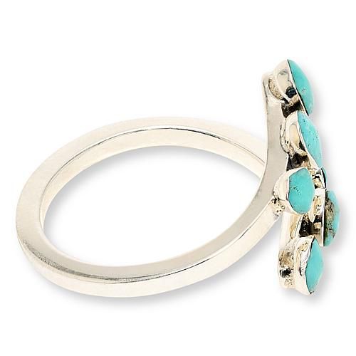Chaco Canyon Sterling Silver Campitos Turquoise 6-Stone Bypass Ring