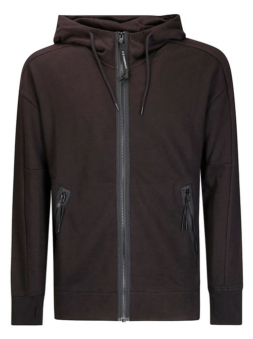 C. P. Company Sweatshirts Hooded Open In Diagonal Raised Fleece