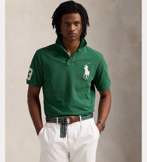 Polo Ralph Lauren for man. 710969625002 Mesh polo shirt Logo green (S), Casual, Cotton, Short sleeve