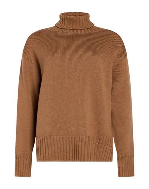 Woman Turtleneck Camel Size M Merino Wool