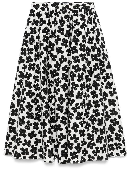 Floral-print maxi skirt - White