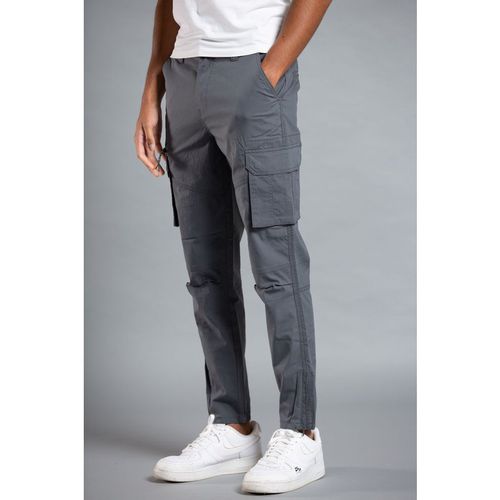 Cotton Blend Cargo Trousers with Zipped Hems