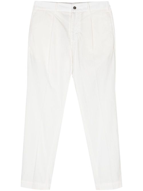 Mid-rise tapered-leg chinos - White