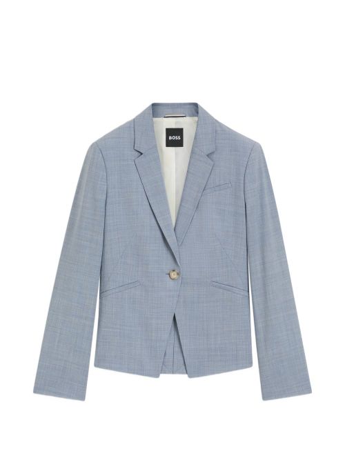 Slim-fit Blazer in Melange Virgin Wool
