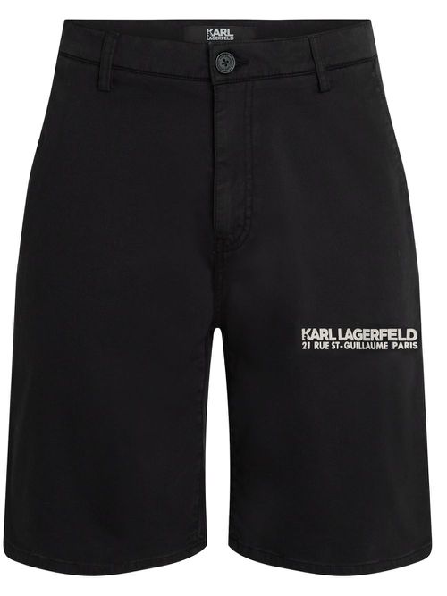 Logo-print cotton chino shorts - Black