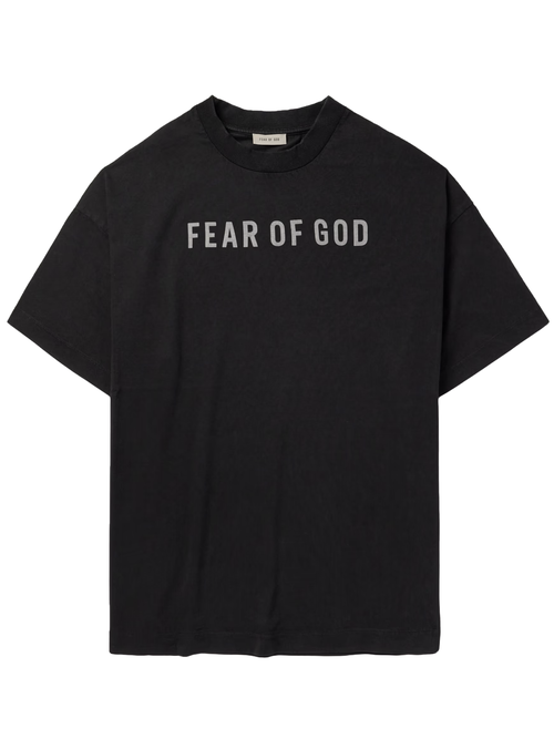 Fear Of God Logo Printed Oversized T-Shirt in Black - Black