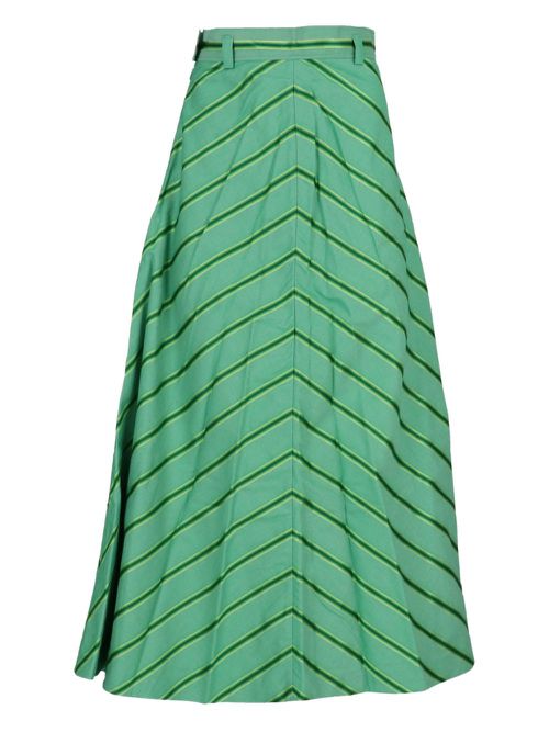 Striped midi skirt - Green