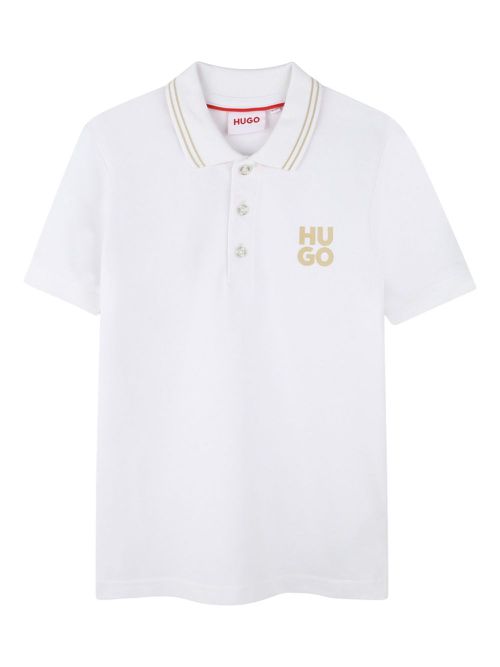 Logo-print polo shirt - White
