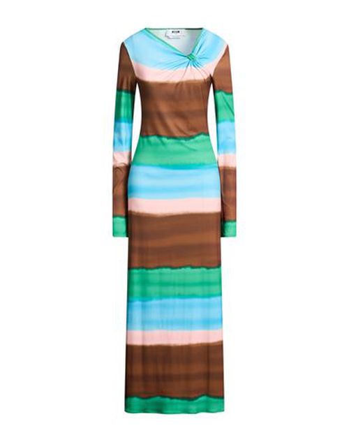 Woman Maxi dress Brown Size 4 Polyester, Elastane