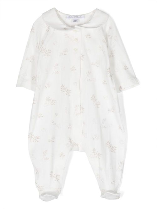 Floral-print cotton pajama - White