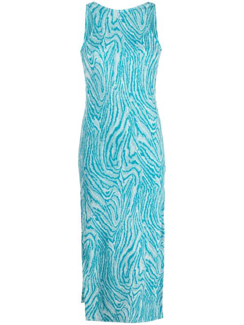 Sleeveless knitted midi dress - Blue