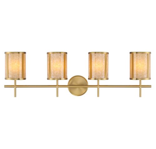 Warm Brass Four Light Bathroom Vanity from the Camden Collection