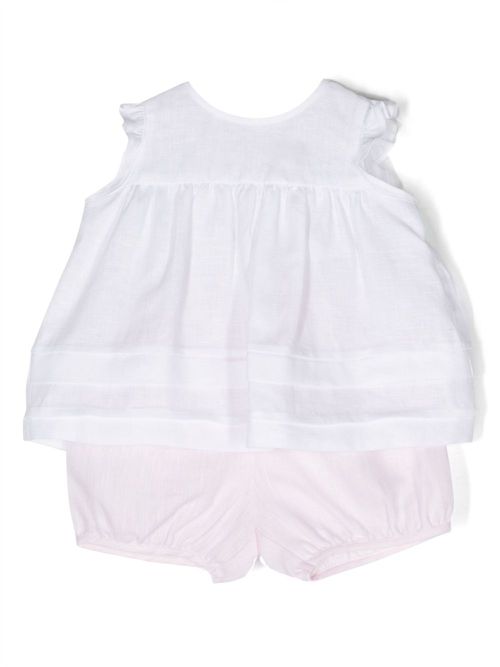 Pleated linen blouse - White