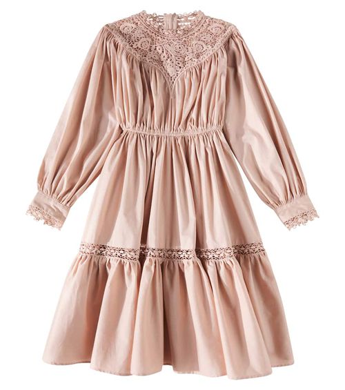 Petite Amalie Appliqué cotton poplin dress
