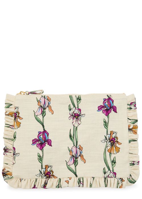 LA Double J Floral Stretch-cotton Hand Pochette Pouch