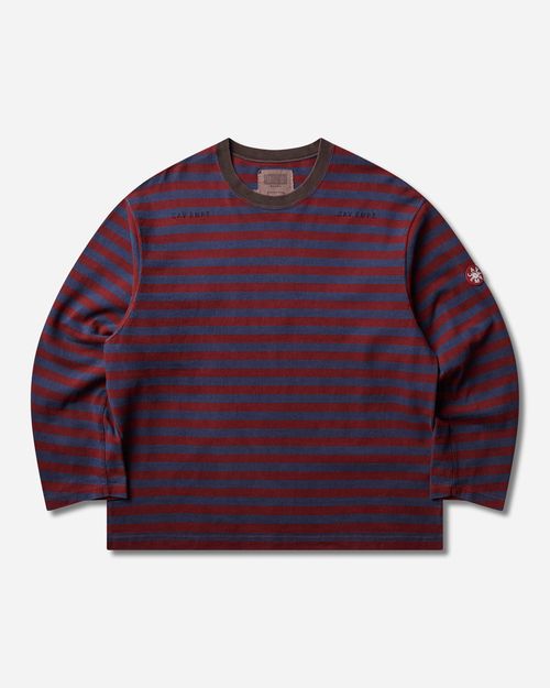 Men s Overdye Stripe Longsleeve T-Shirt Brown