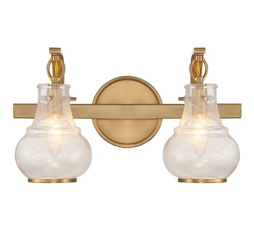 Warm Brass Two Light Bathroom Vanity from the Adams Collection