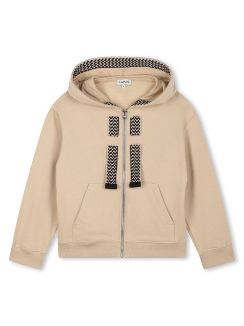 Logo-embroidered zip-up hoodie - Blue