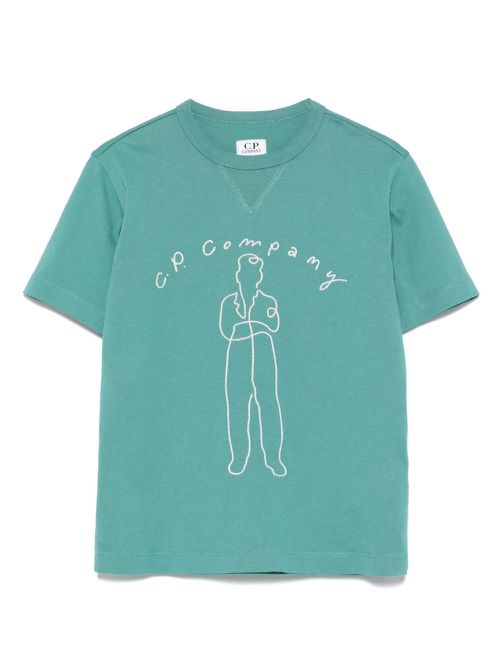 C.P. Company Kids logo-embroidered T-shirt - Green