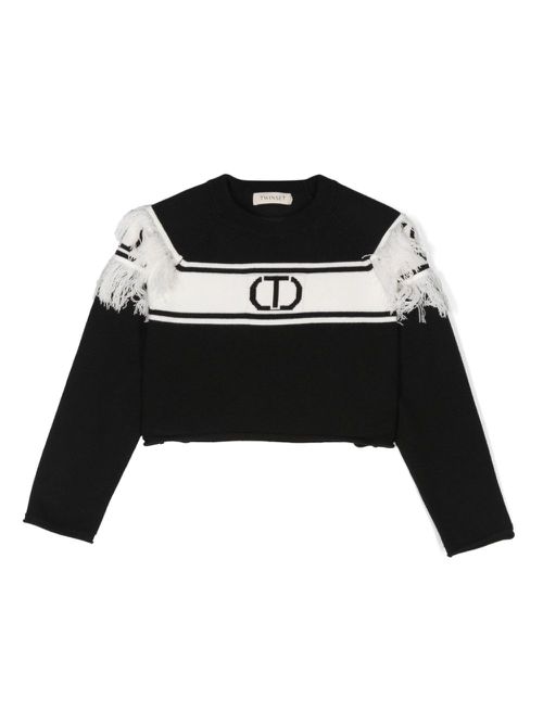 Logo-intarsia sweater - Black