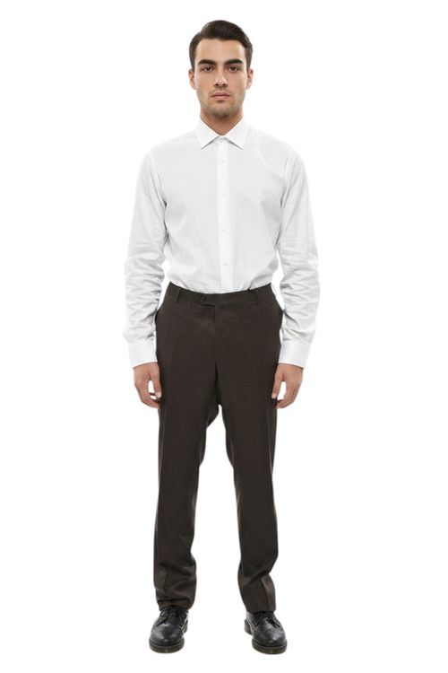 Grey Flat Front Trousers