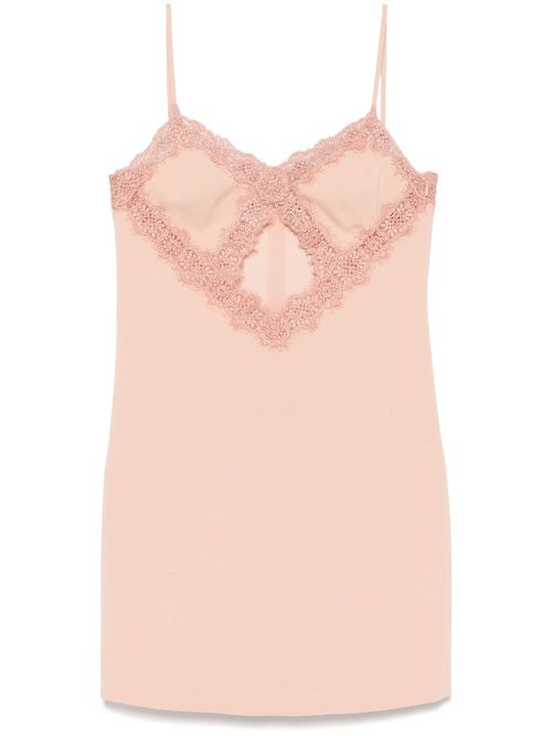 Lace-detail mini dress - Pink